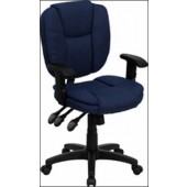 Navy Blue Fabric Multi Function Task Chair with Arms 