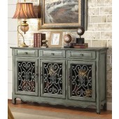 Traditional Accent Cabinet in Antique Green