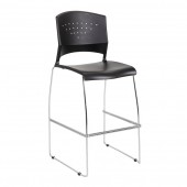 Boss Black Stack Stool with Chrome Frame, Set of 2