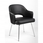 Boss Black Vinyl Guest Chair - Black Vinyl - B489C-BK