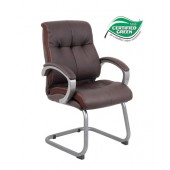Boss Guest Office Chair in LeatherPlus Brown B8779P-BN