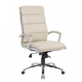 Boss Executive CaressoftPlus Chair W/Metal Chrome Finish, BEIGE