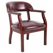 Boss Bankers Guest Chair B9540-BY, Burgundy Vinyl