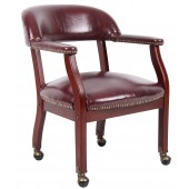 Boss Burgundy Bankers Guest Chair on Casters B9545-BY