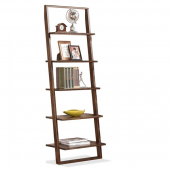 Lean Living Leaning Bookcase, Burnished Brownstone