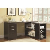 Yvette Collection Brown Wood Office Desk