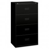 basyx by HON 400 Series 30" Black Four Drawer Lateral File 