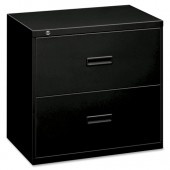 basyx by HON 400 Series 36" Black Two Drawer Lateral File 