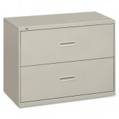 basyx by HON 400 Series 36" Light Gray Two Drawer Lateral File 