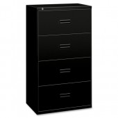 basyx by HON 400 Series 36" Black Four Drawer Lateral File 