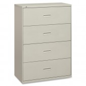 basyx by HON 400 Series 36" Light Gray Four Drawer Lateral File 