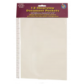 12 Clearview Document Pockets, Heavy Duty, Self Adhesive