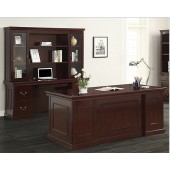 Townsend Collection Executive Office Desk-Credenza-Hutch Set