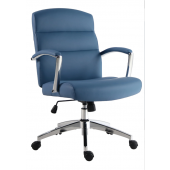 Softy Steel Blue Vegan Leather Desk Chair by Parker House