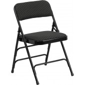 HERCULES SERIES CURVED TRIPLE BRACED & QUAD HINGED FABRIC UPHOLSTERED METAL FOLDING CHAIR