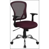 Burgundy Mesh Executive Office Chair 