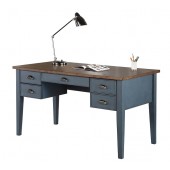 Fairmont Half Pedestal Desk by Martin Furniture, Dusty Blue IMFT660B