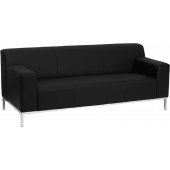 Contemporary Black Leather Sofa