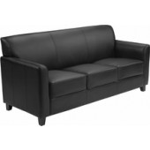 Black Bonded Leather Sofa