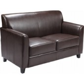 Brown Leather Love Seat