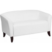 White Bonded Leather Loveseat