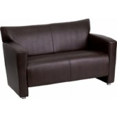 Brown Bonded Leather Loveseat