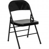 TRIPLE BRACED & DOUBLE HINGED METAL FOLDING CHAIR