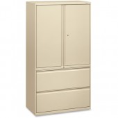 HON Brigade 800 Series 36"W Lateral File with Binder Storage - Putty