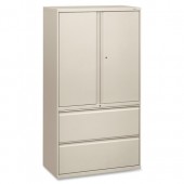 HON Brigade 800 Series 36"W Lateral File with Binder Storage - Light Gray
