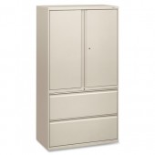 HON Brigade 800 Series 36"W Lateral File with Binder Storage - Light Gray