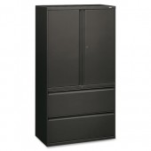 HON Brigade 800 Series 36"W Lateral File with Binder Storage - Charcoal