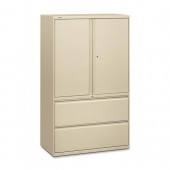 HON Brigade 800 Series 42"W Lateral File with Binder Storage - Putty