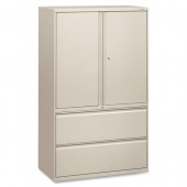 HON Brigade 800 Series 42"W Lateral File with Binder Storage - Light Gray