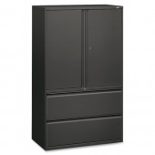 HON Brigade 800 Series 42"W Lateral File with Binder Storage - Charcoal