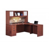 Isaac Rogers PL#24 Performance Laminate L-shape Desk with Hutch