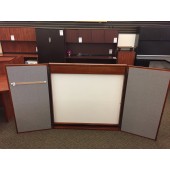 Used Enclosed Dry Erase and Cork Board Combo