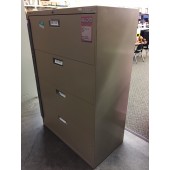 Tan Lateral Filing Cabinet, Four Drawer 