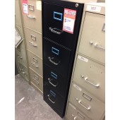 Used Four Drawer Black Metal Vertical Filing Cabinet 
