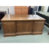 Used Honey Oak Finish Double Pedestal Desk