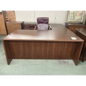 Used Walnut Finish L-Shaped Desks