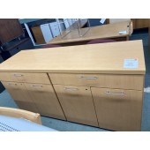 Used Light Oak Finish Laminate Storage Cabinet