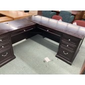 Antiqued Black L Shape Desk