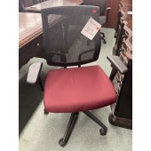 Used Black and Maroon Ergonomic Task Chairs