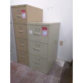Legal Three Drawer Vertical Filing Cabinet, Puttty