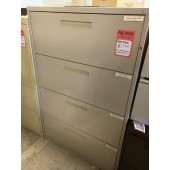 Used Grey Four Drawer Lateral Filing Cabinet