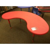 Red Plastic Children's Kidney Shaped Table - Adjustable Height! 