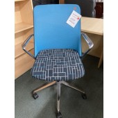 Blue Fabric High Back Chair