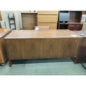 Used Walnut Finish Single Pedestal Desk