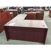 Performance Laminate L-Shape Executive Office Desk-2 Sets of Drawers