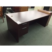 Mahogany Single Ped Desk